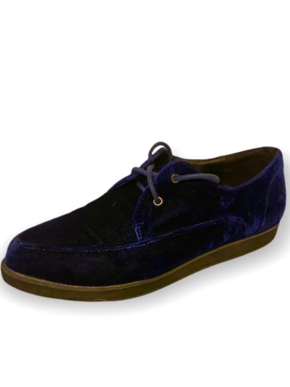 Deena And Ozzy Velvet Blue Shoes, Lace Up Oxfords, Women’s Size 8